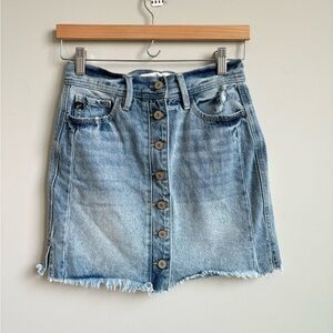 KanCan Denim Button-Front Skirt Raw Hem  Small